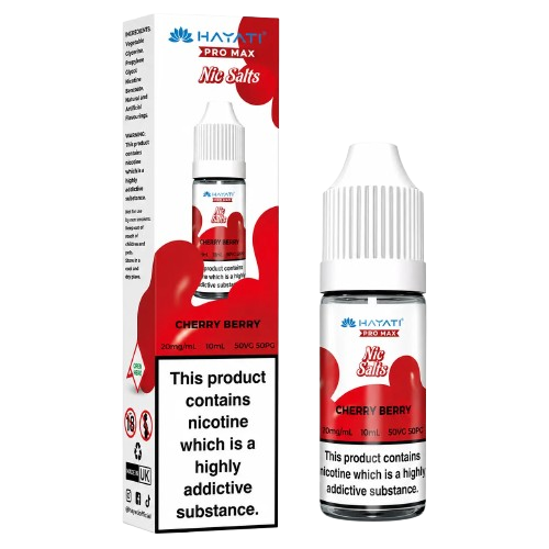 Cherry Berry Nic Salt E-Liquid 10ml bottle by Hayati Pro Max, 20mg, sold at Trendy Vapes UK