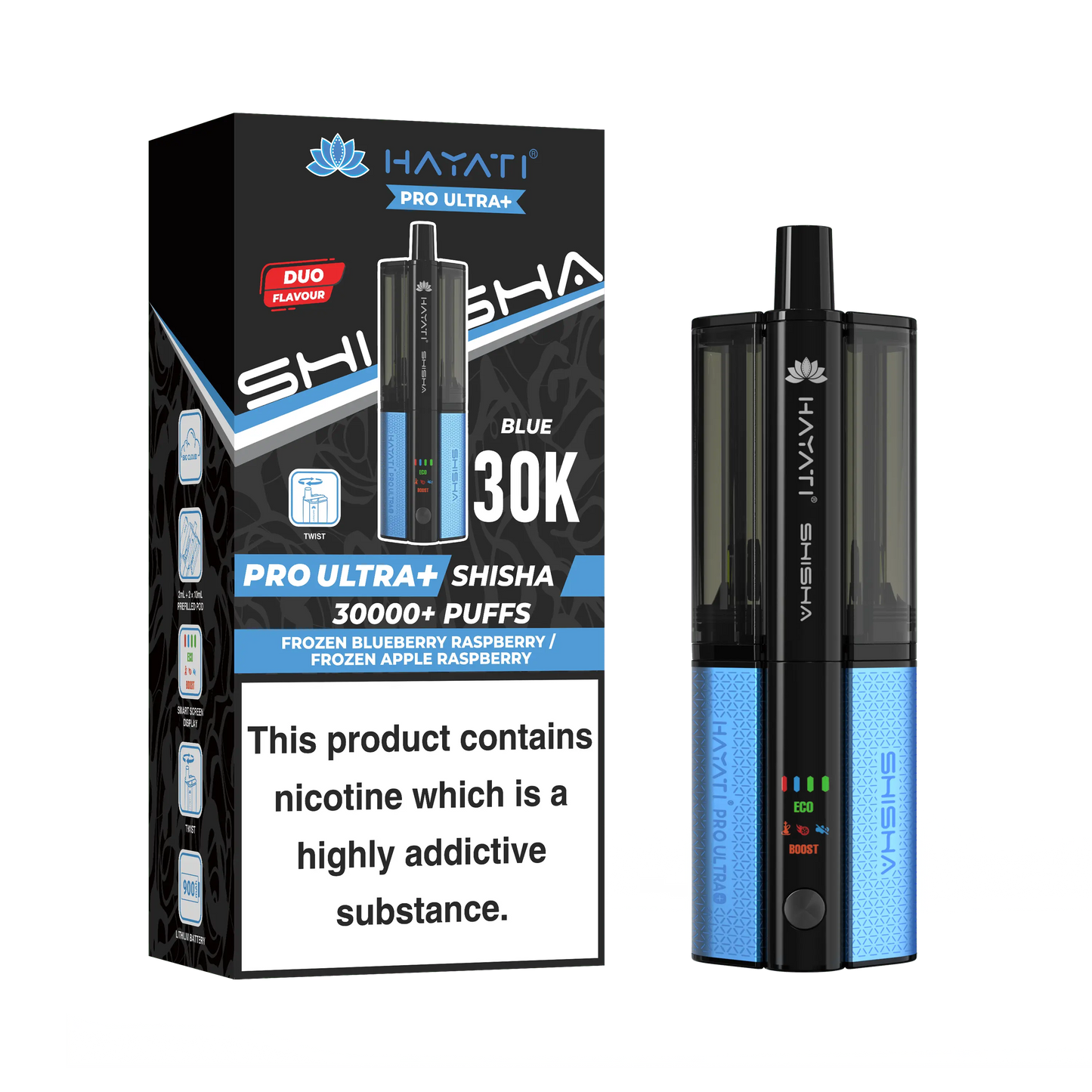 Hayati Pro Ultra+30K Shisha Rechargeable Vape Kit