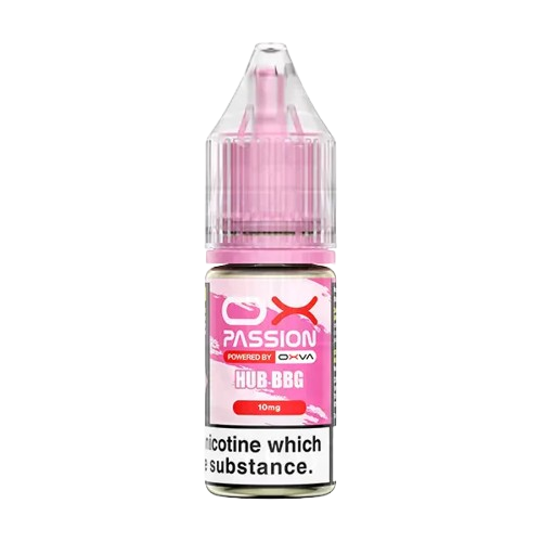 Hub-BBG Nic Salt E-Liquid 10ml bottle by Oxva OX Passion, 5mg, 10mg and 20mg, sold at Trendy Vapes UK