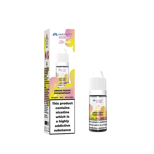 Lemon Peach Passionfruit Nic Salt E-Liquid 10ml bottle by Hayati Pro Max, 10mg and 20mg, sold at Trendy Vapes UK