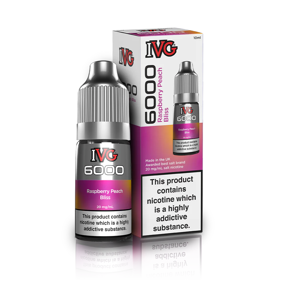 Raspberry Peach Bliss Nic Salt By IVG 6000