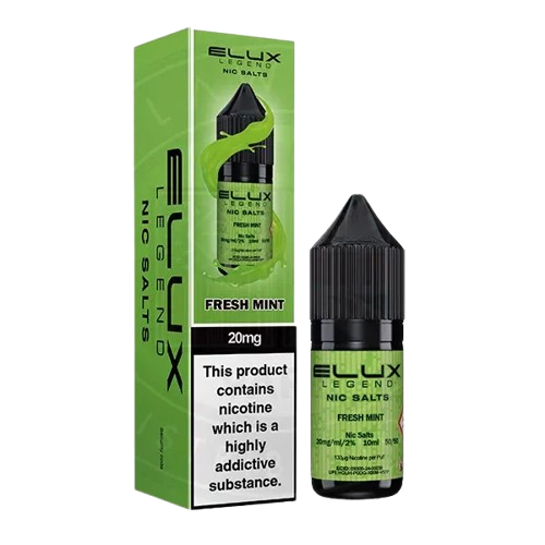 Fresh Mint Nic Salt E-Liquid 10ml bottle by Elux Legend, 10mg and 20mg, sold at Trendy Vapes UK