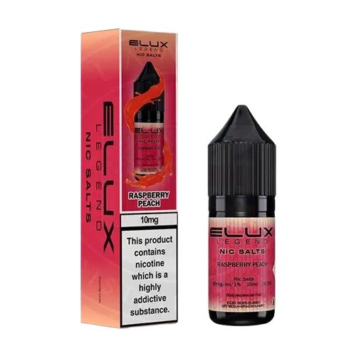 Raspberry Peach Nic Salt E-Liquid 10ml bottle by Elux Legend, 10mg and 20mg, sold at Trendy Vapes UK