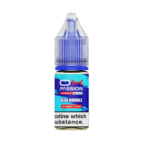 Blue Bubble Nic Salt E-Liquid 10ml bottle by Oxva OX Passion, 10mg and 20mg, sold at Trendy Vapes UK