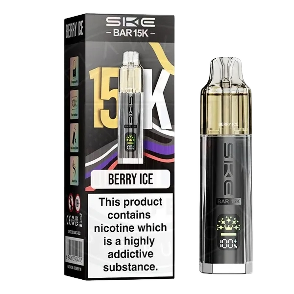 SKE Bar 15K prefilled pod kit in Berry Ice, 15000 puffs, by SKE Crystal - Trendy Vapes UK