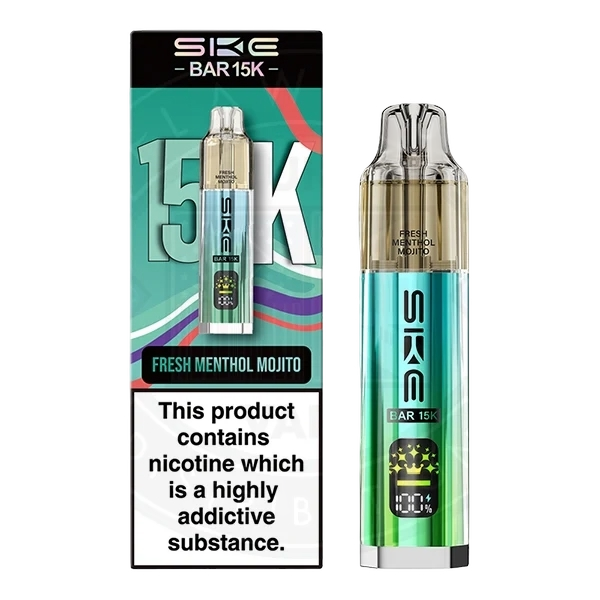SKE Bar 15K prefilled pod kit in Blueberry Lime, 15000 puffs, by SKE Crystal - Trendy Vapes UK