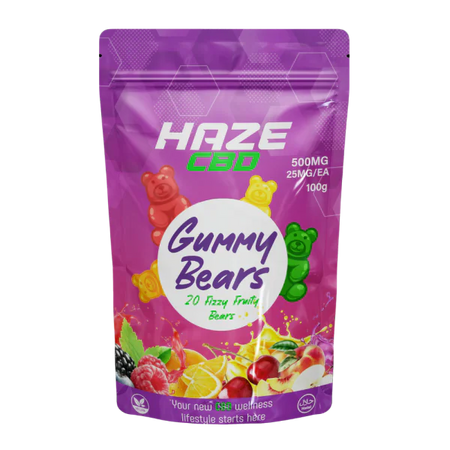 Haze CBD Gummy Bears 500mg – Best 25mg CBD Edibles UK