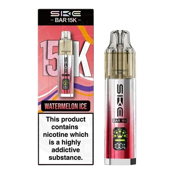 SKE Bar 15K prefilled pod kit in Watermelon Ice, 15000 puffs, by SKE Crystal - Trendy Vapes UK