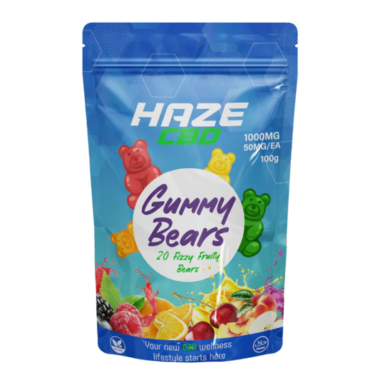 Haze CBD Gummy Bears 1000mg – Strong 50mg Edibles UK