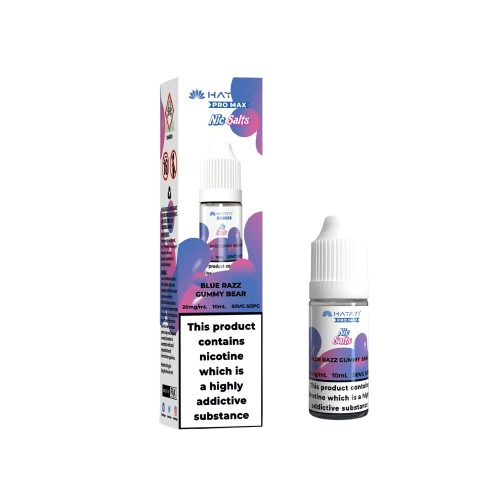 Blue Razz Gummy Bear Nic Salt E-Liquid 10ml bottle by Hayati Pro Max, 10mg and 20mg, sold at Trendy Vapes UK