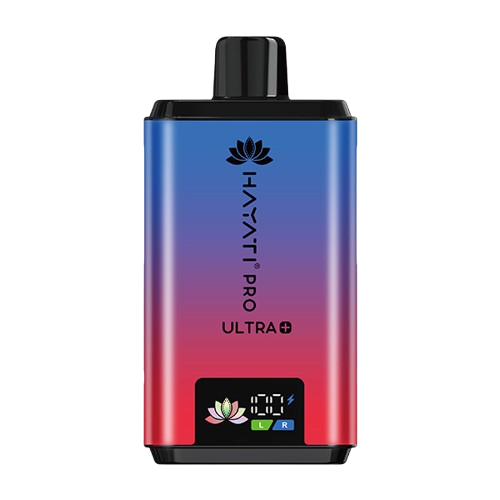 Hayati Pro Ultra 25000 Kit featuring the Blue Razz Cherry Blue Razz GB flavor blend, presented on a clean white monochrome background with a clear cut-out presentation.