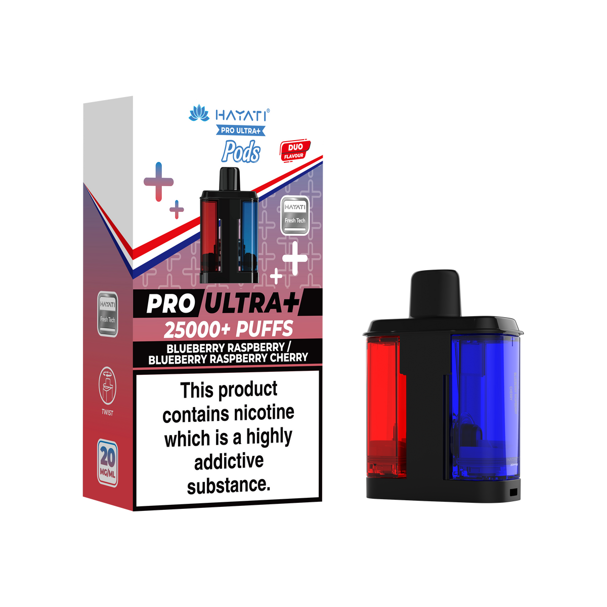 Hayati Pro Ultra 25K Prefilled Pods in Blue Razz GB - Lemon & Lime by Hayati - Trendy Vapes UK
