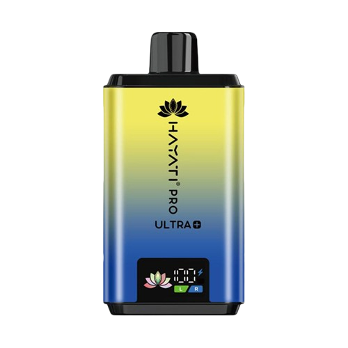 Hayati Pro Ultra 25000 Kit featuring the Blueberry Raspberry Lemon flavor blend, presented on a clean white monochrome background with a clear cut-out presentation.