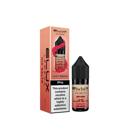 Juicy Peach Nic Salt Vape Juice | Elux Legend 10ml