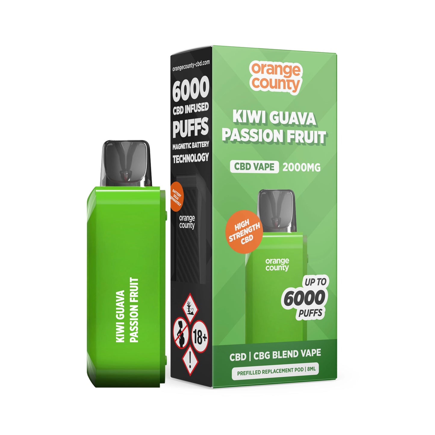 Orange County 2000mg CBD Pod – 6000 Puffs Pre-Filled Vape UK