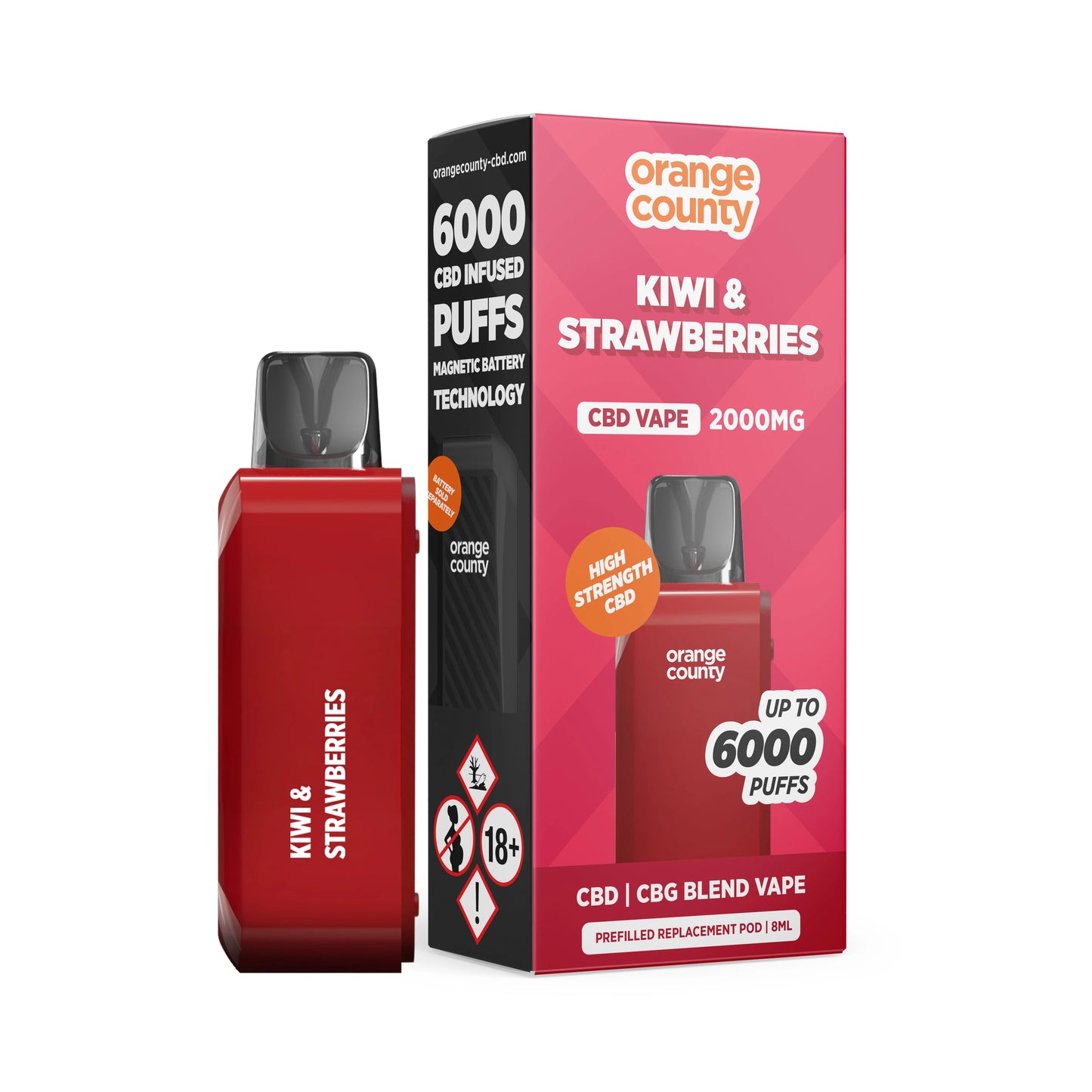 Orange County 2000mg CBD Pod – 6000 Puffs Pre-Filled Vape UK