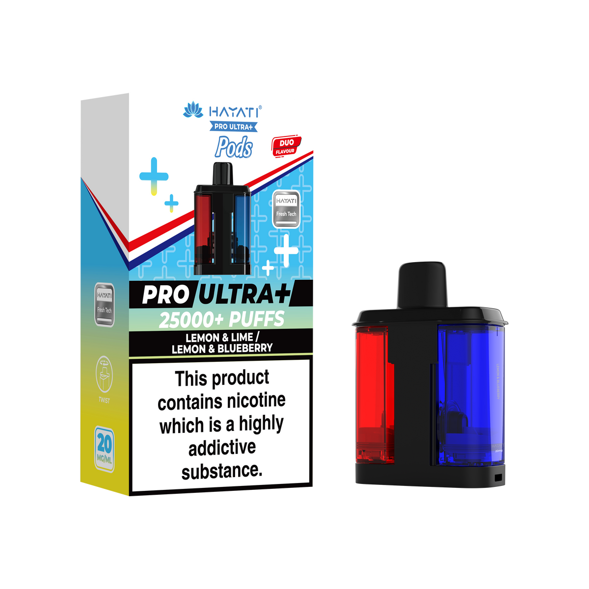 Hayati Pro Ultra 25K Prefilled Pods in Fresh Mint / Blue Razz & Mint by Hayati - Trendy Vapes UK