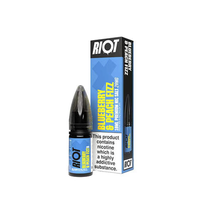 Blueberry & Peach Fizz Nic Salt by Riot X | Sweet Fruity Vape | Trendy Vapes UK