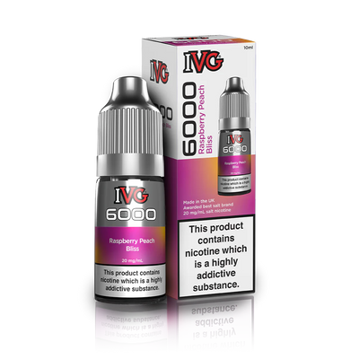 Raspberry Peach Bliss Nic Salt By IVG 6000 V1