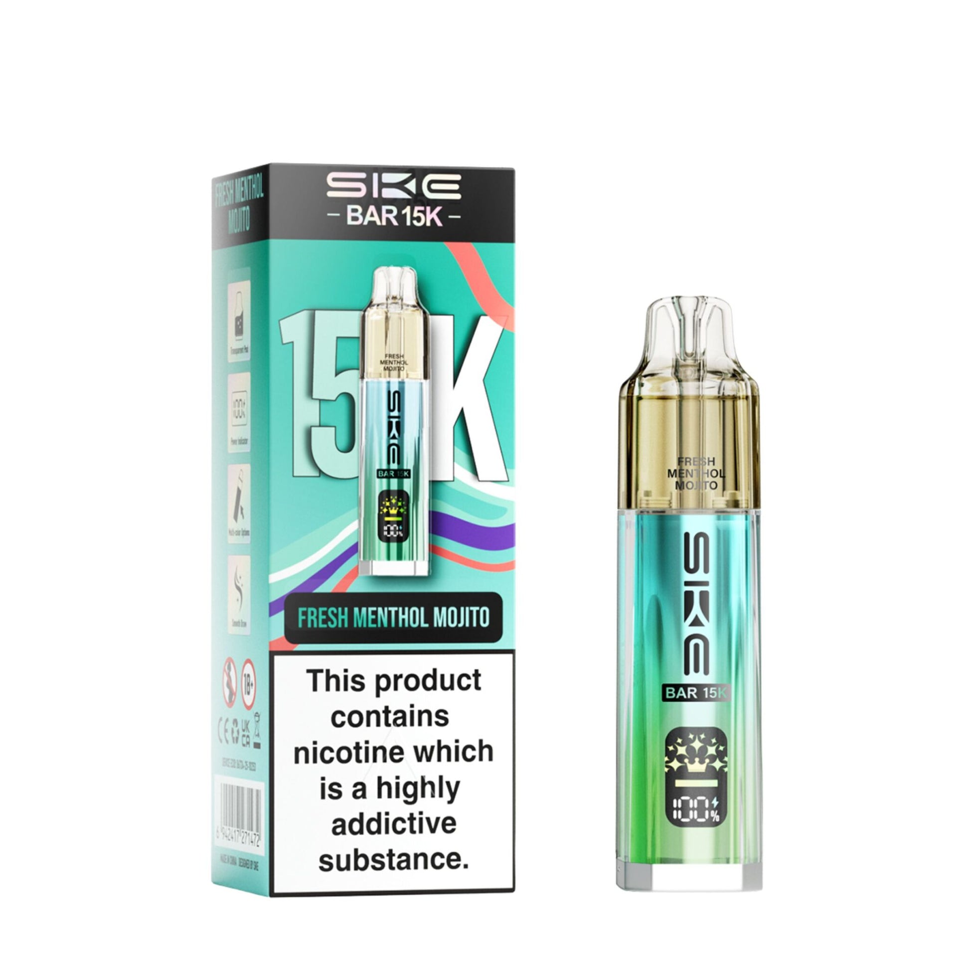 SKE Bar 15k Prefilled Vape Kit – Long-Lasting 15000 Puff Vape UK