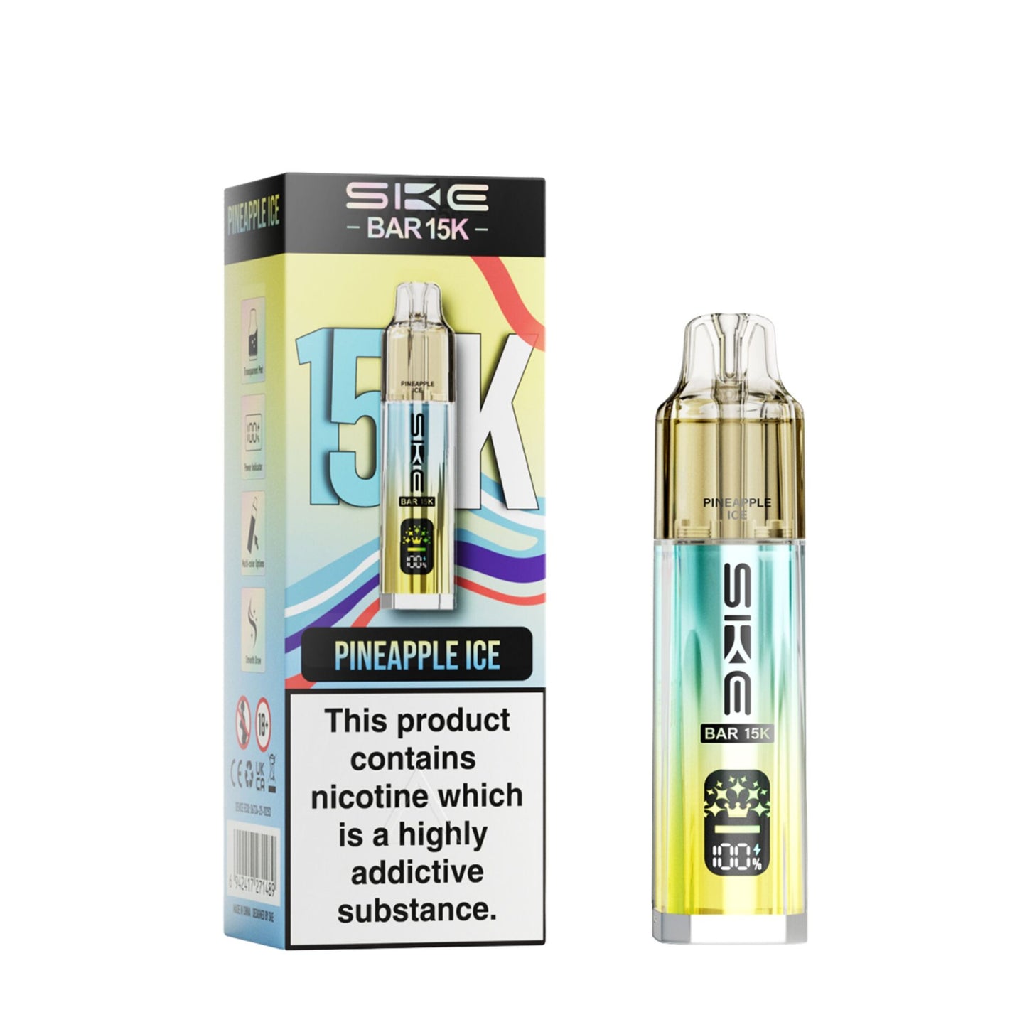 SKE-Bar-15K-Prefilled-Vape-Kit-Pineapple-Ice