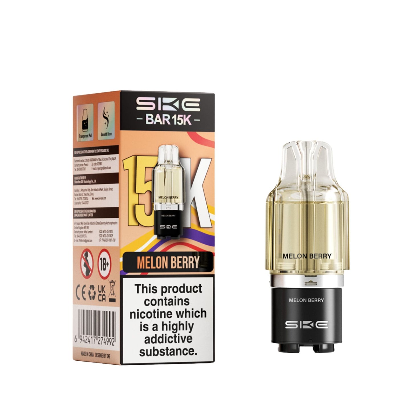 SKE Bar 15K Refill Pod – Long-Lasting 15,000 Puff Vape Pods UK