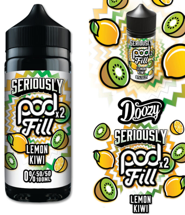 Seriously Pod Fill 2 Lemon Kiwi E-liquid Shortfill - 100ml