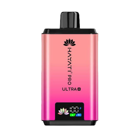 Hayati Pro Ultra 25000 Kit featuring the Straw Cranberry Cherry Strawberry Raspberry Ice flavor blend, presented on a clean white monochrome background with a clear cut-out presentation.