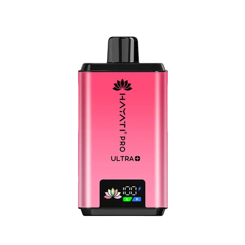 Hayati Pro Ultra 25000 Kit featuring the Straw Grapefruit Straw Dragonfruit flavor blend, presented on a clean white monochrome background with a clear cut-out presentation.