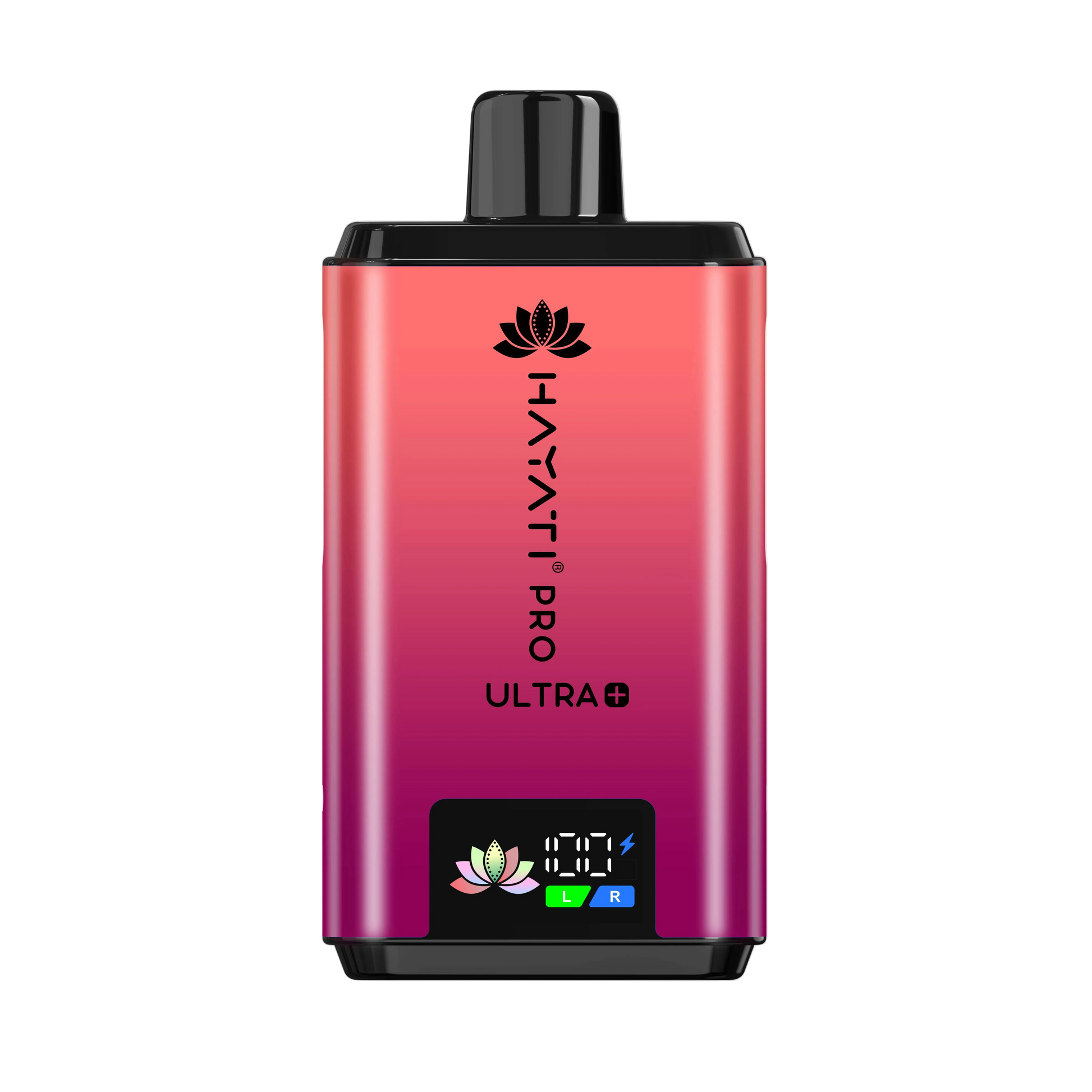 Hayati Pro Ultra 25000 Kit featuring the Straw Guava DragonBerries flavor blend, presented on a clean white monochrome background with a clear cut-out presentation.