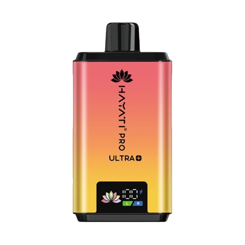 Hayati Pro Ultra 25000 Kit featuring the Straw Lemonade flavor blend, presented on a clean white monochrome background with a clear cut-out presentation.