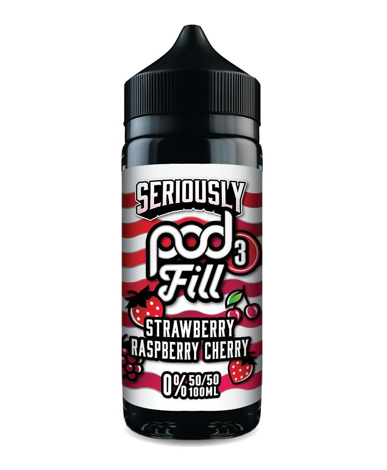 Strawberry Raspberry Cherry By Seriously Pod Fill x3 E-Liquid 100ml Shortfill