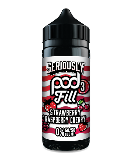 Strawberry Raspberry Cherry By Seriously Pod Fill x3 E-Liquid 100ml Shortfill