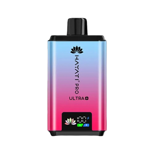 Hayati Pro Ultra 25000 Kit featuring the Strawberry Raspberry Ice flavor blend, presented on a clean white monochrome background with a clear cut-out presentation.