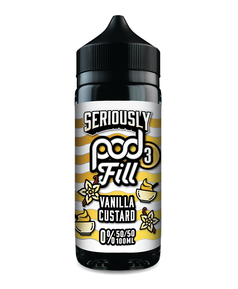 Vanilla Custard By Seriously Pod Fill x3 E-Liquid 100ml Shortfill