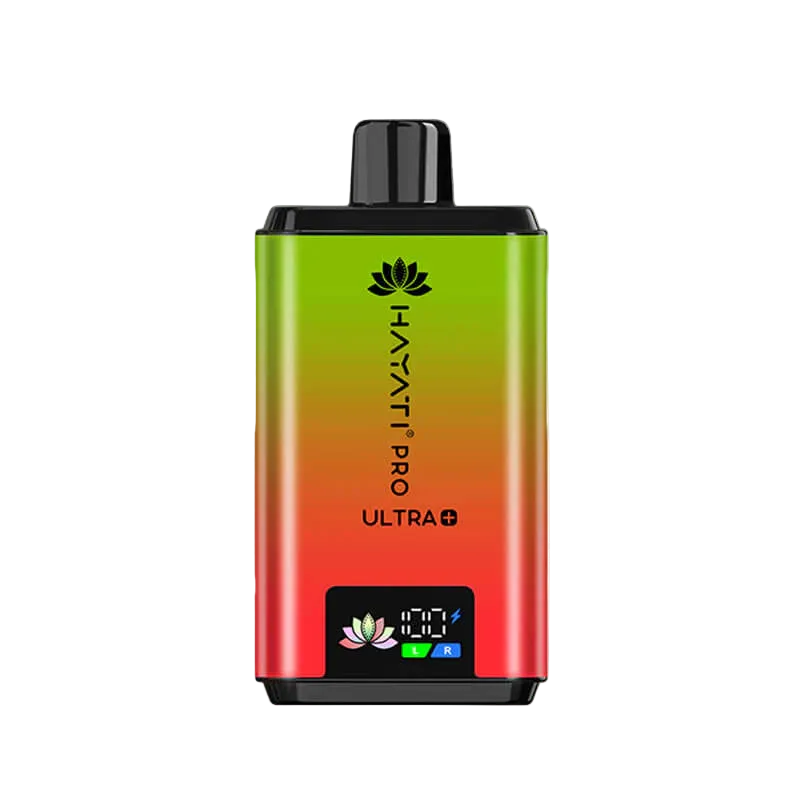 Hayati Pro Ultra 25000 Kit featuring the Watermelon B Gum Strawberry B Gum flavor blend, presented on a clean white monochrome background with a clear cut-out presentation.