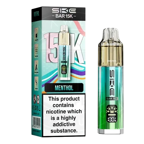 SKE Bar 15K prefilled pod kit in Menthol, 15000 puffs, by SKE Crystal - Trendy Vapes UK