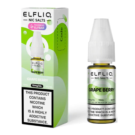 Grape Berry Elfliq Nic Salt 10ml by ELFBAR | Trendy Vapes UK