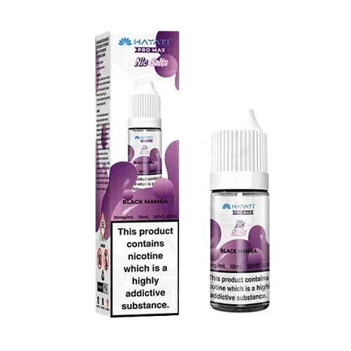 Hayati Pro Max Black Mamba Nic Salts 10ml - intense dark fruit and mint vape juice at Trendy Vapes