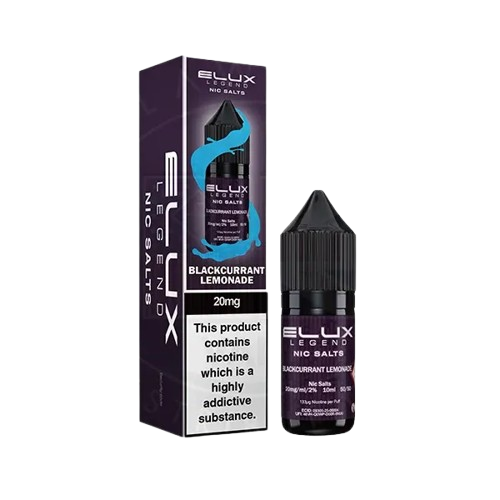 Blackcurrant Lemonade Nic Salt E-Liquid 10ml bottle by Elux Legend, 10mg and 20mg, sold at Trendy Vapes UK