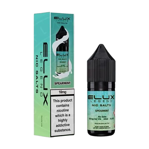 Spearmint Nic Salt E-Liquid 10ml bottle by Elux Legend, 10mg, sold at Trendy Vapes UK
