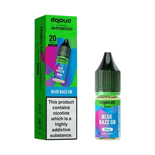 Blue Razz GB Nic Salt E-Liquid 10ml bottle by Vaporesso DojoLIQ, 10mg and 20mg, sold at Trendy Vapes UK