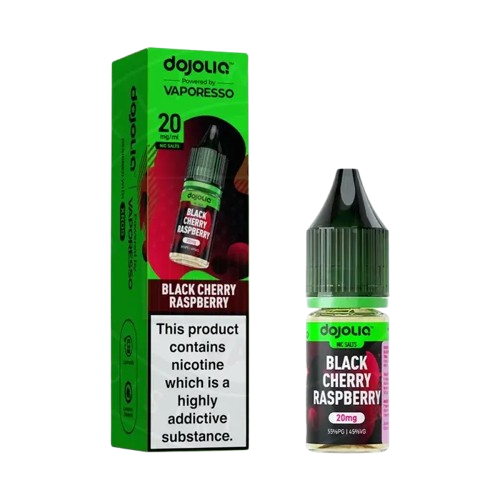 Black Cherry Raspberry Nic Salt E-Liquid 10ml bottle by Vaporesso DojoLIQ, 10mg and 20mg, sold at Trendy Vapes UK