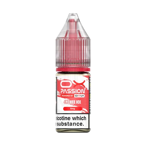 Lychee Ice Nic Salt E-Liquid 10ml bottle by Oxva OX Passion, 5mg, 10mg and 20mg, sold at Trendy Vapes UK