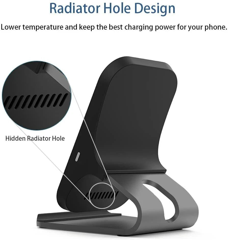 Wireless Charger, Qi-Certified 10W Fast Wireless Charger Pad Station