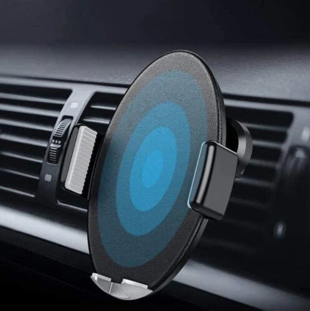 Qi Car Wireless 10W Fast Charger Phone Mount Leather Cradle 4.7” - 6.0" Devices