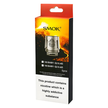 SMOK V8 Baby Q2 0.4Ω Coils – Pack of 5