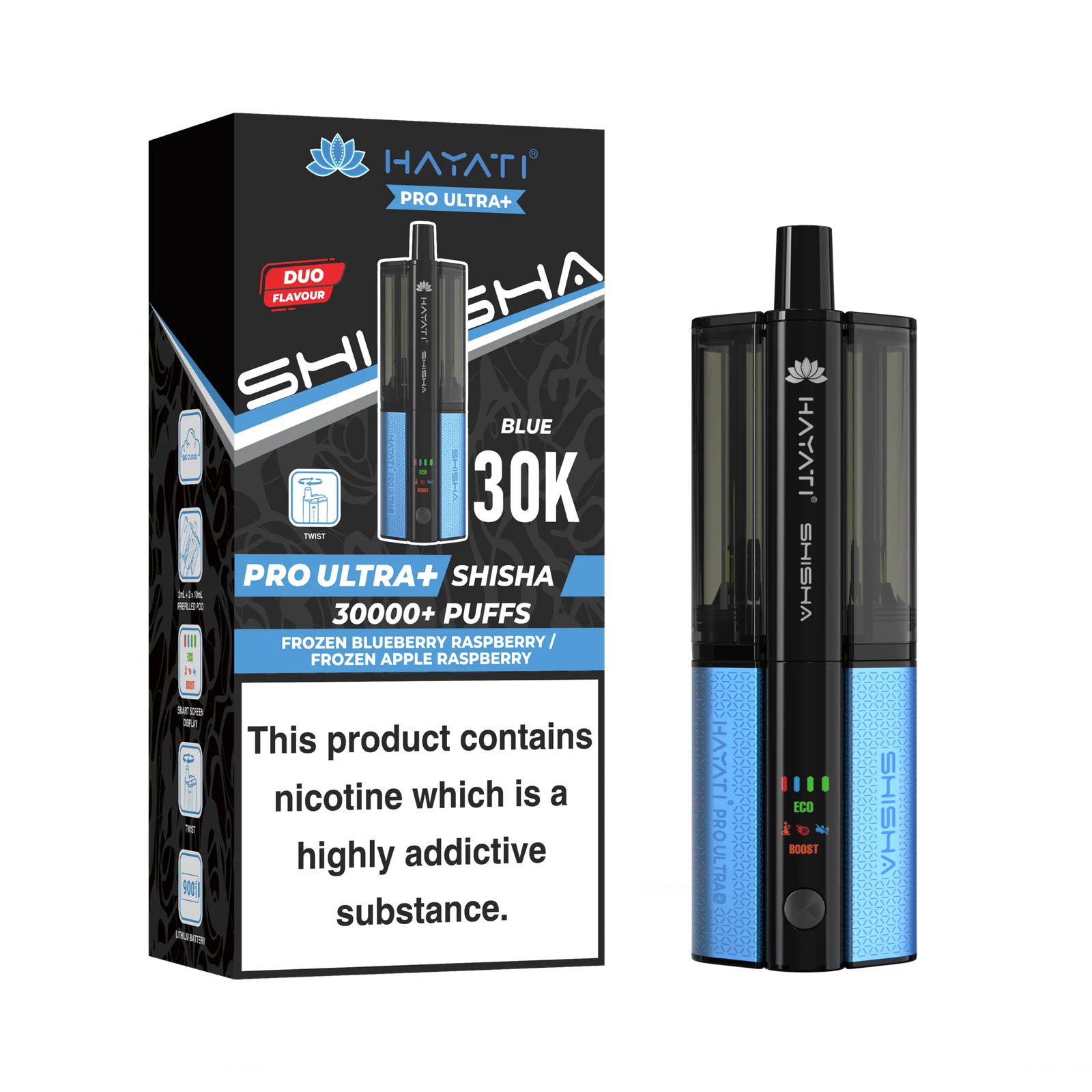 Hayati Pro Ultra+ 30K Shisha Rechargeable Pod Kit | Hayati | Trendy Vapes - Image 2