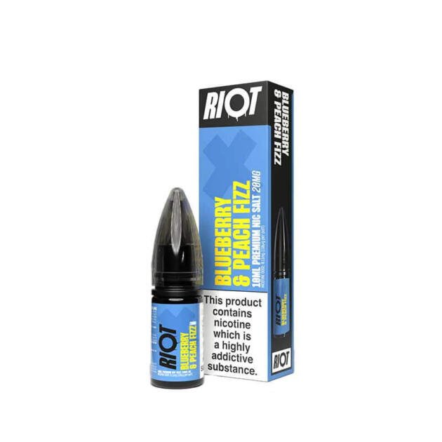 Blueberry & Peach Fizz Nic Salt by Riot X | Sweet Fruity Vape | Trendy Vapes UK