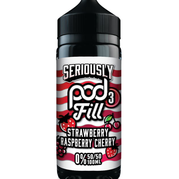Strawberry Raspberry Cherry By Seriously Pod Fill x3 E-Liquid 100ml Shortfill